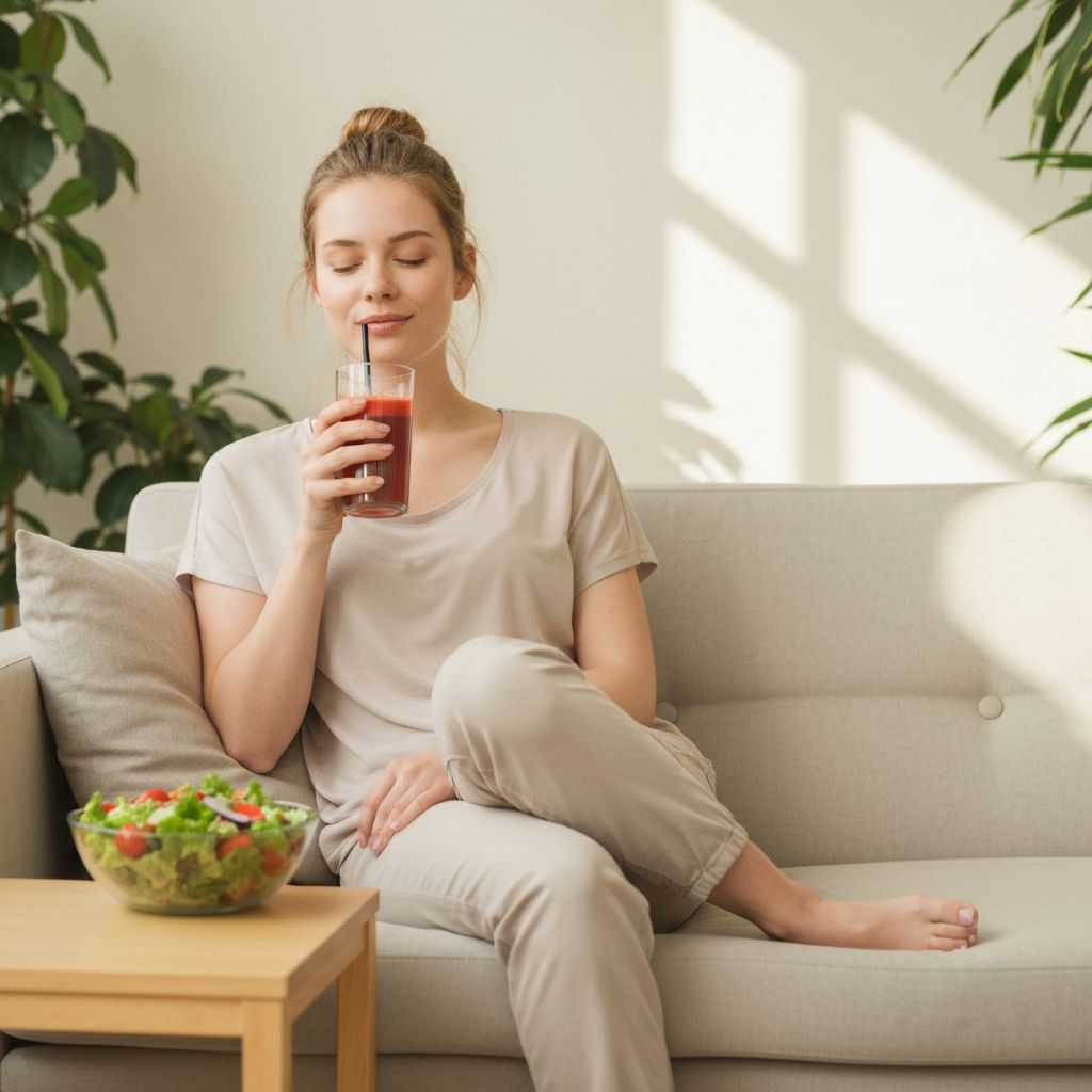Ευτυχής άτομο με υγιεινό γεύμα